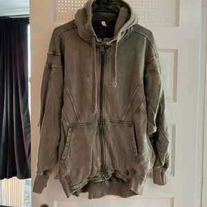 Free people oversized zip up sweatshirt